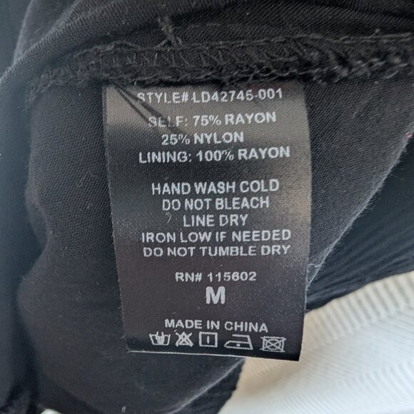 All In Favor Black Double Breasted Button Midi Dress Front Slits Crepe Medium - Picture 7 of 7